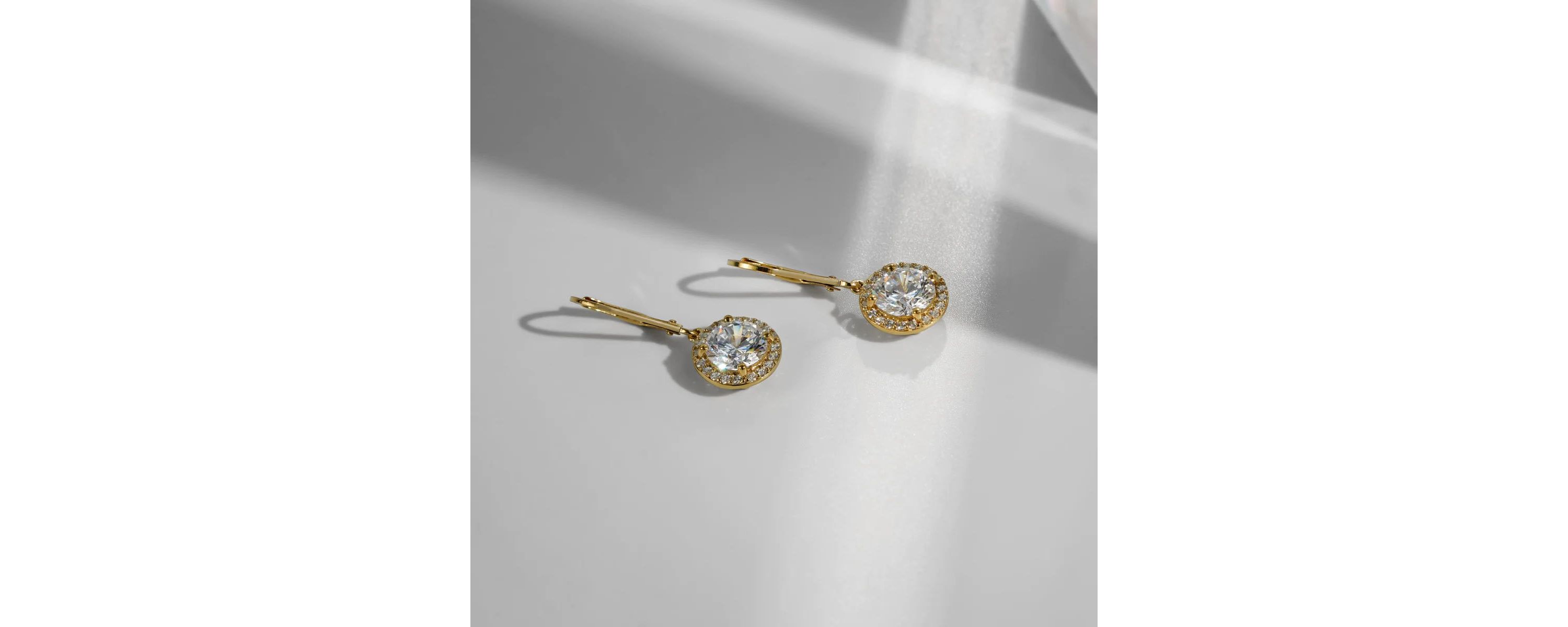 Lab Created Yellow Gold Clad Sterling Silver Earrings