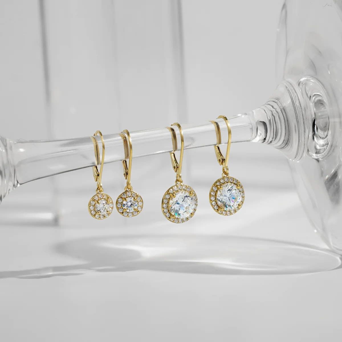 Lab Created Yellow Gold Clad Sterling Silver Earrings