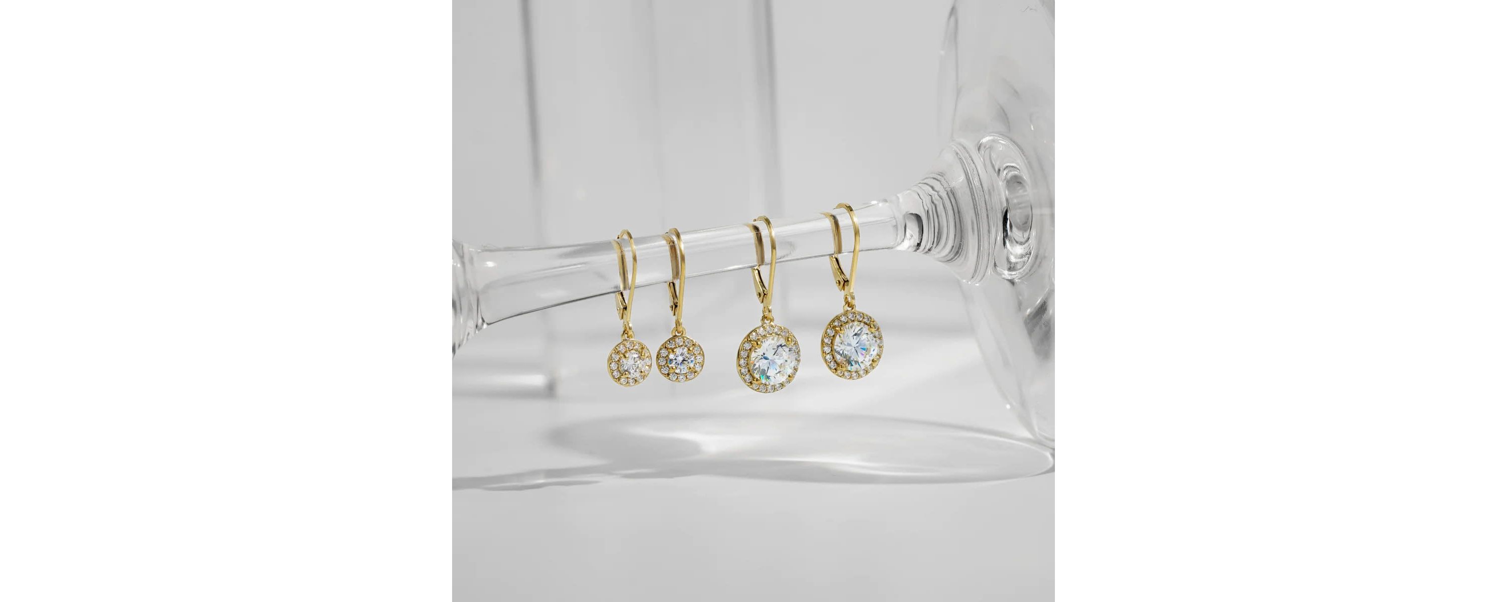 Lab Created Yellow Gold Clad Sterling Silver Earrings