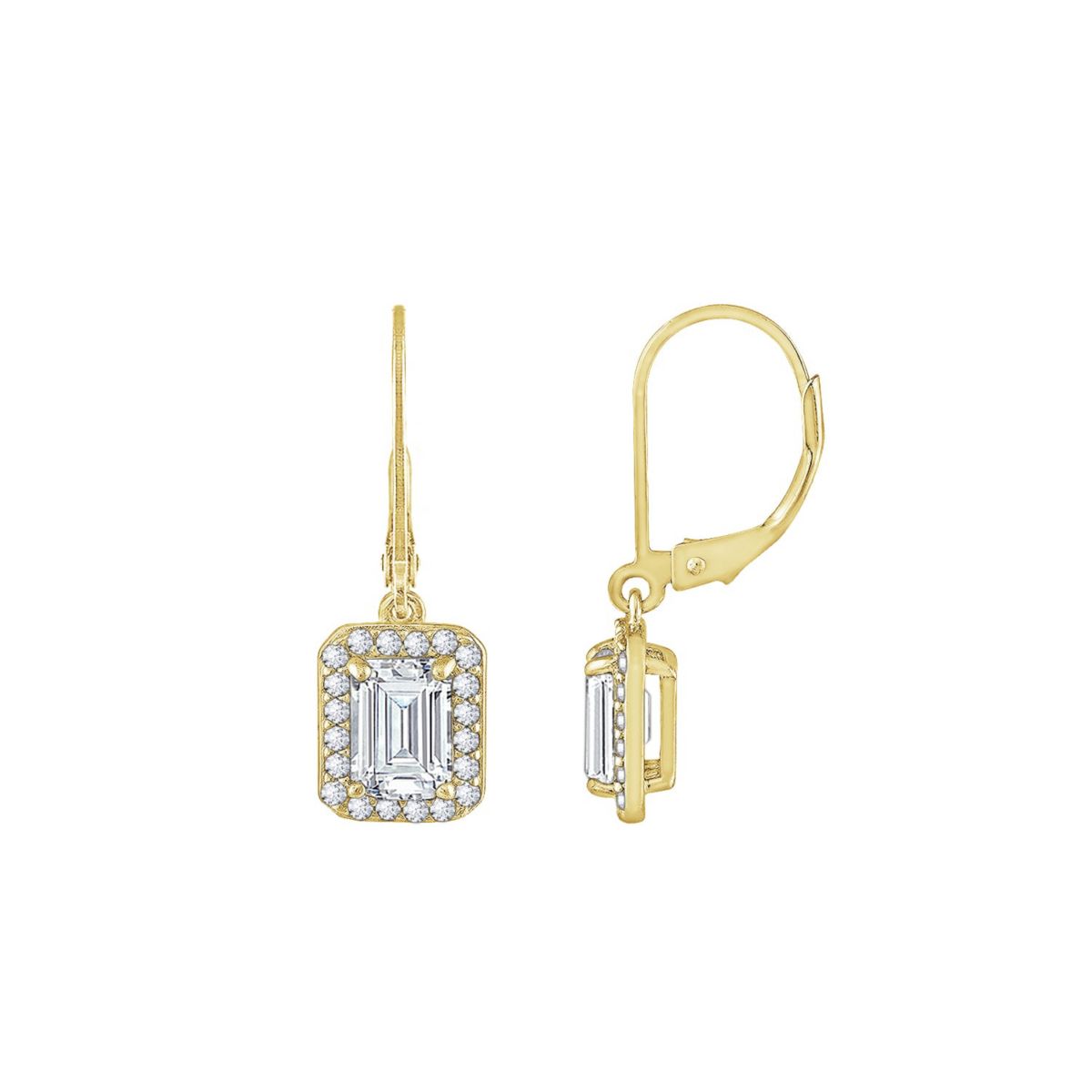 Lab Created Yellow Gold Clad Sterling Silver Earrings