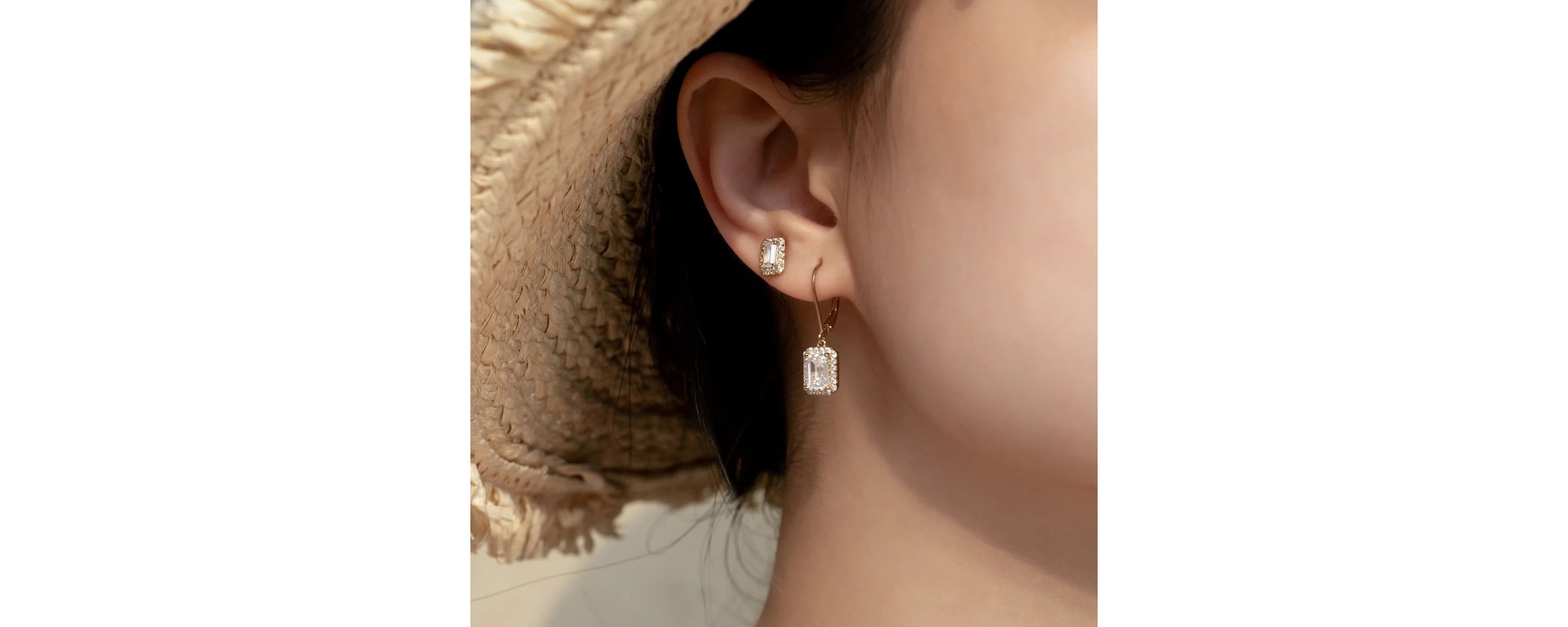 Lab Created Yellow Gold Clad Sterling Silver Earrings