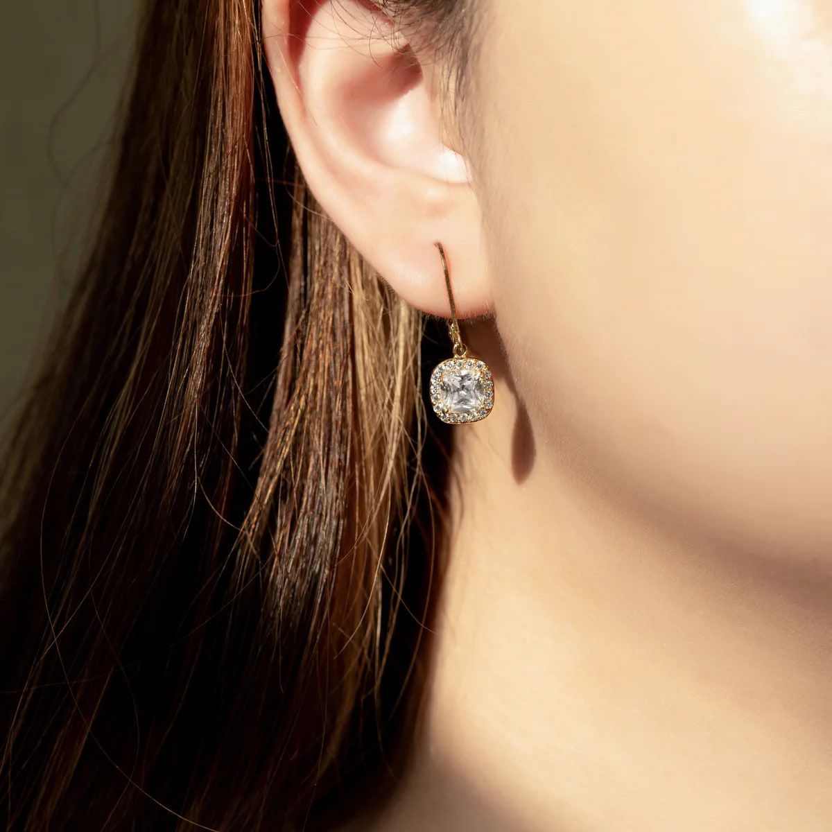 Lab Created Yellow Gold Clad Sterling Silver Earrings