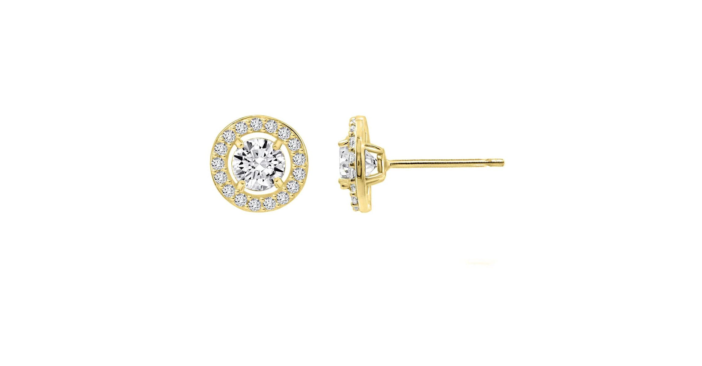 Lab Created Yellow Gold Clad Sterling Silver Earrings