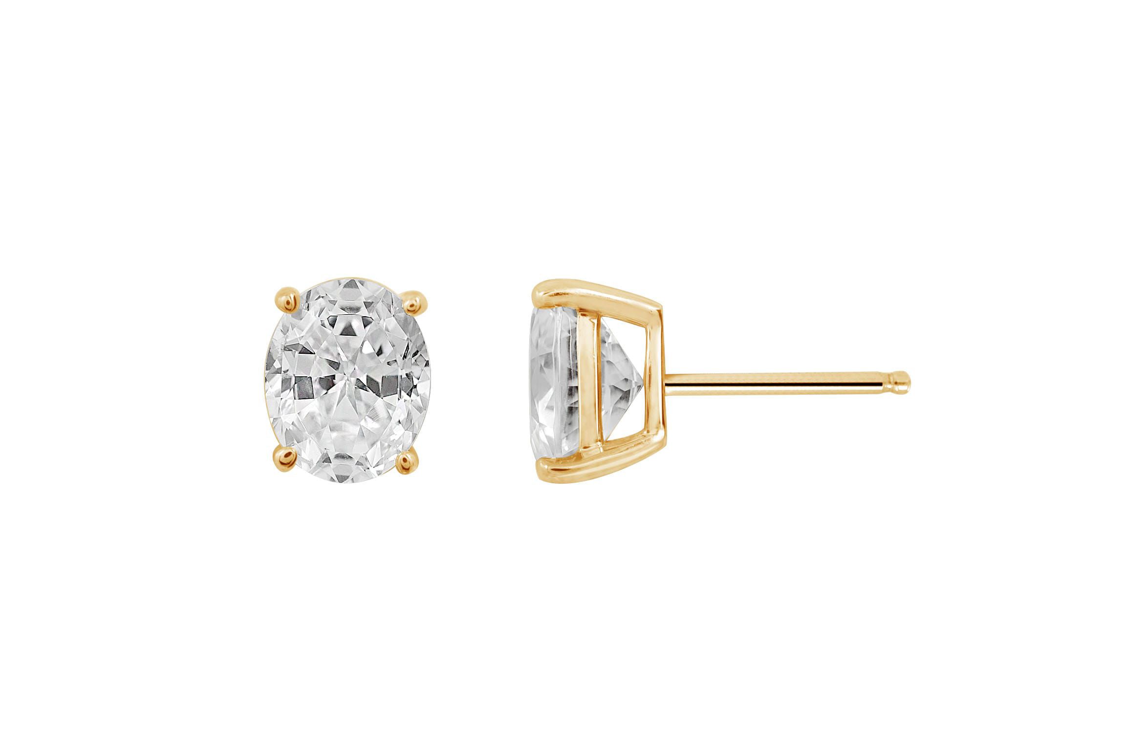 Lab Created Yellow Gold Clad Sterling Silver Earrings