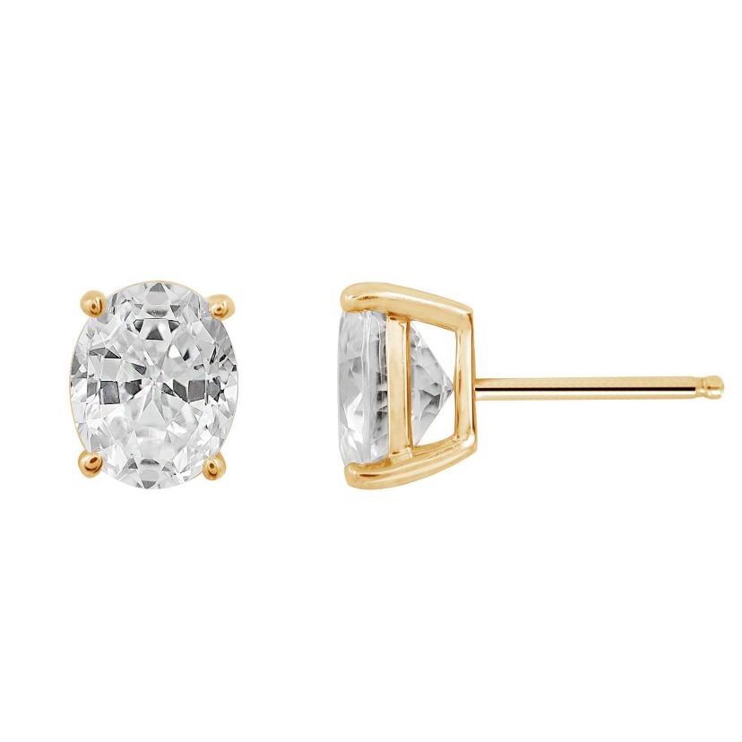 Lab Created Yellow Gold Clad Sterling Silver Earrings