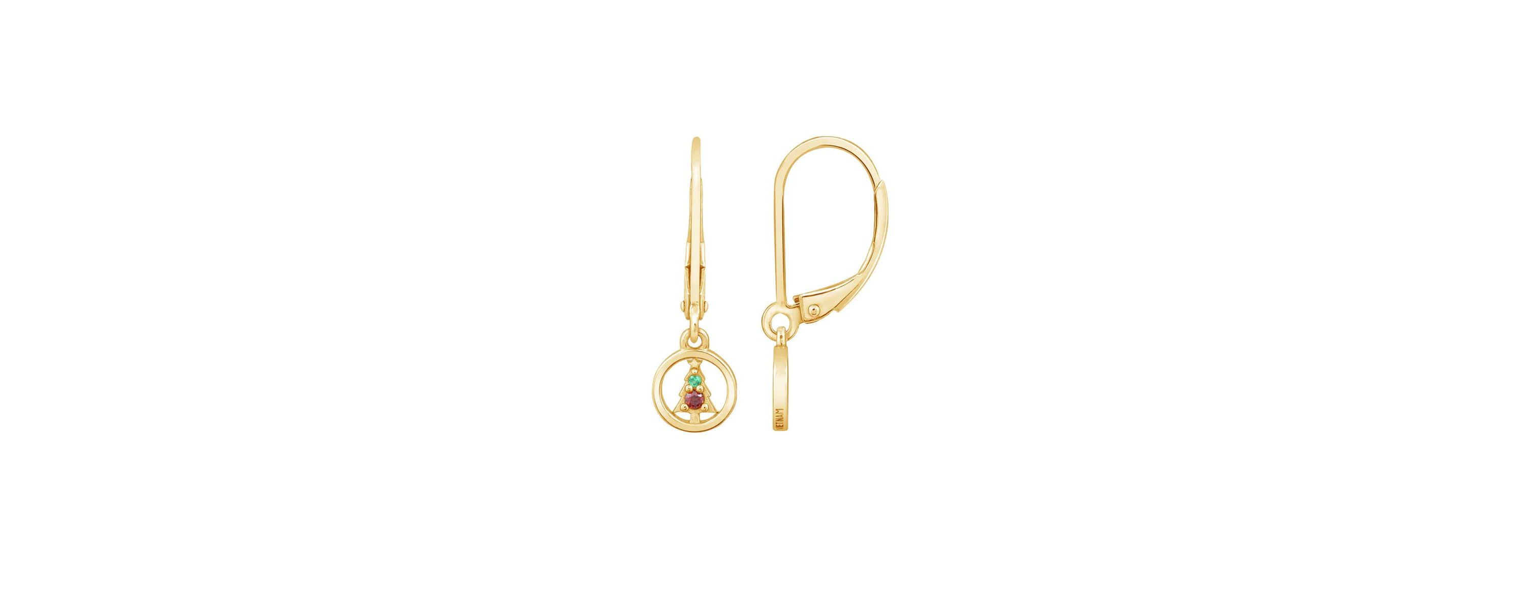 Lab Created Yellow Gold Clad Sterling Silver Earrings
