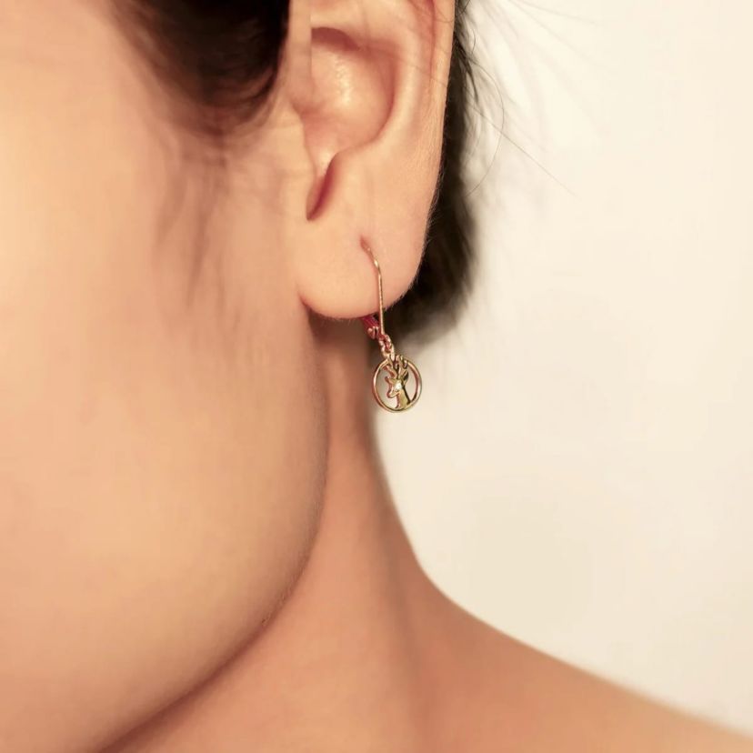 Lab Created Yellow Gold Clad Sterling Silver Earrings