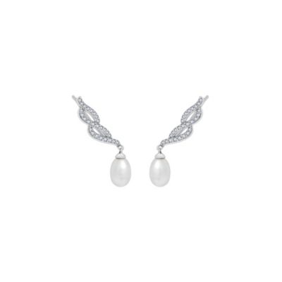 Peace Love World Platinum clad Sterling Silver Earrings