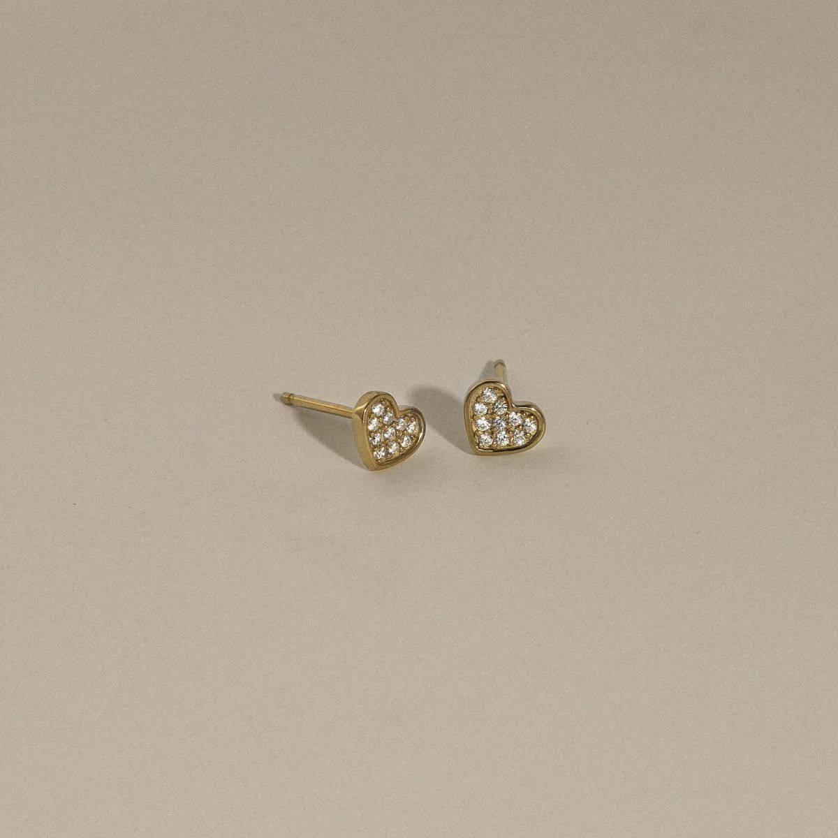 Lab Created 14K Yellow Gold Plated Sterling Silver Cubic Zirconia Heart Earrings