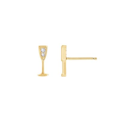 Marilyn Monroe Lab Created 14K Yellow Gold Plated Sterling Silver Cubic Zirconia Cocktail Glass Earrings