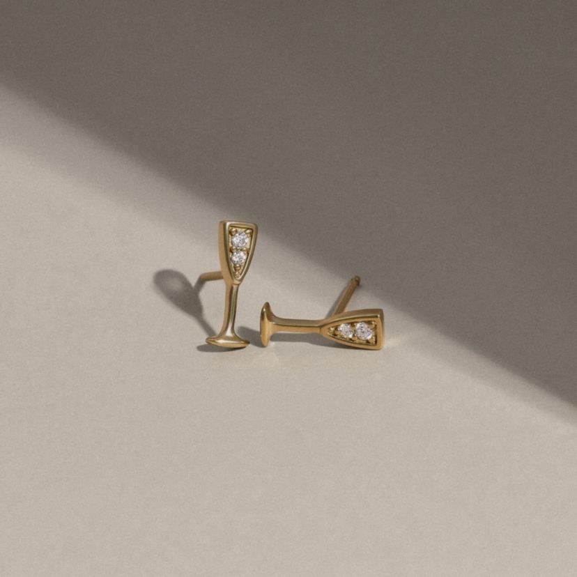 Lab Created 14K Yellow Gold Plated Sterling Silver Cubic Zirconia Cocktail Glass Earrings