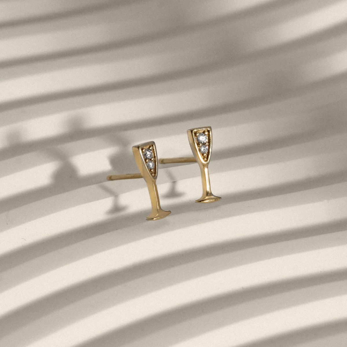 Lab Created 14K Yellow Gold Plated Sterling Silver Cubic Zirconia Cocktail Glass Earrings