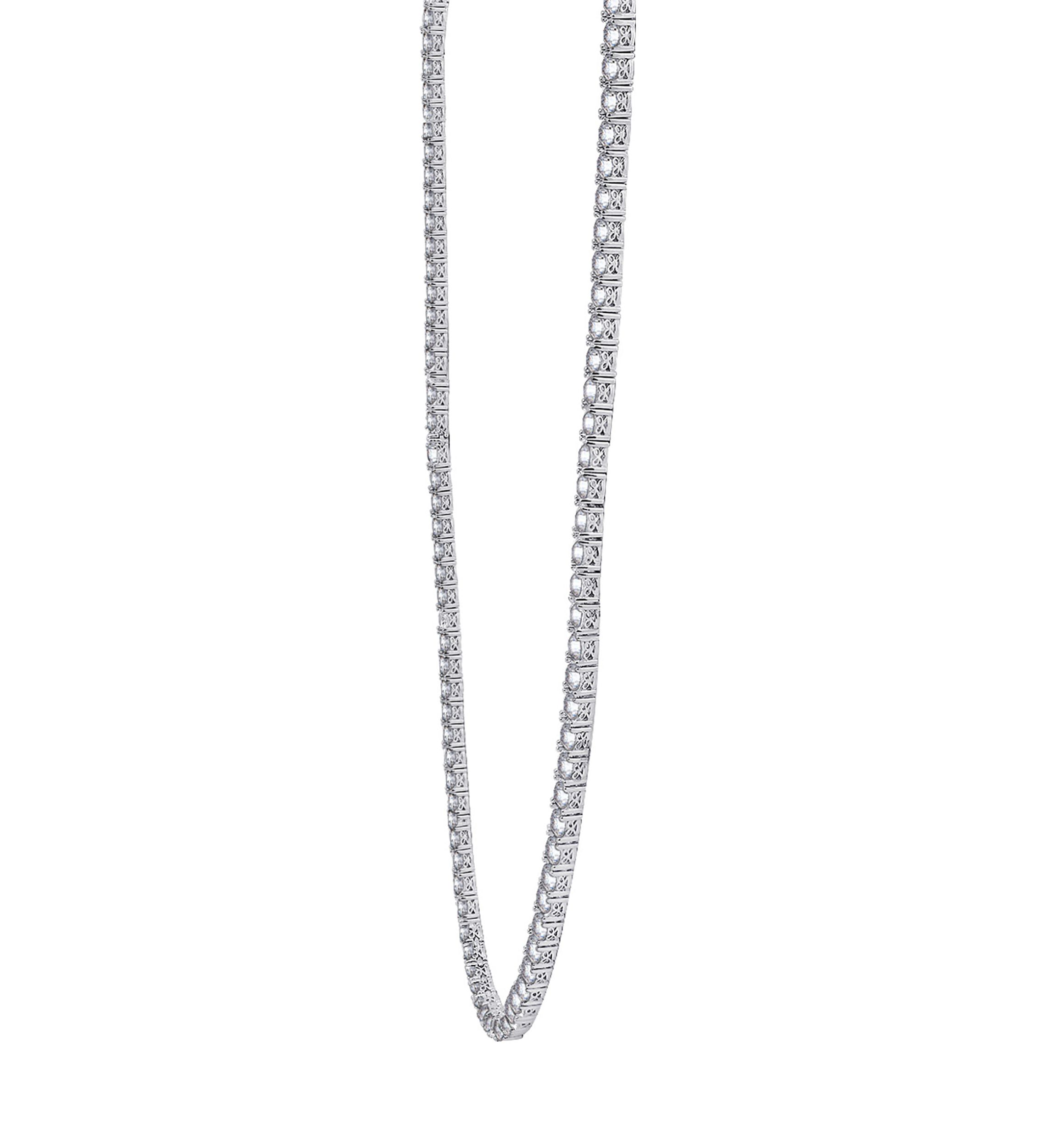 45 ct. t.w. Swarovski® Zirconia Round-Cut Tennis Necklace (5 mm) in Platinum Plated Sterling Silver