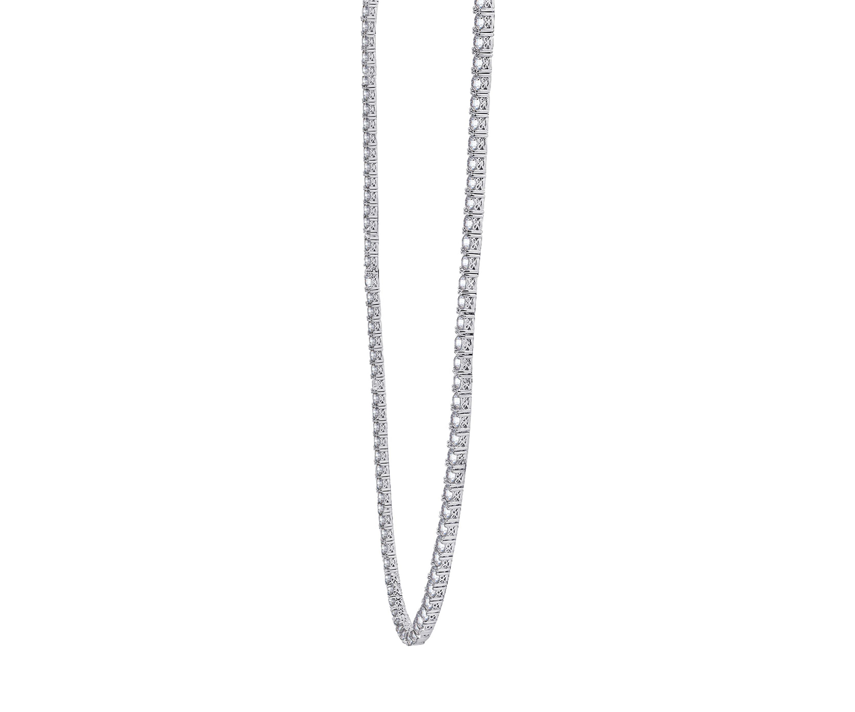 45 ct. t.w. Swarovski® Zirconia Round-Cut Tennis Necklace (5 mm) in Platinum Plated Sterling Silver