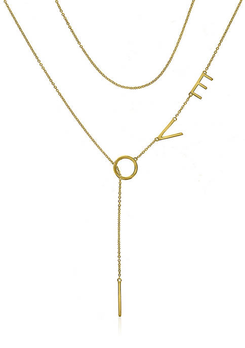14K Yellow Gold-Clad Sterling Silver Love Necklace