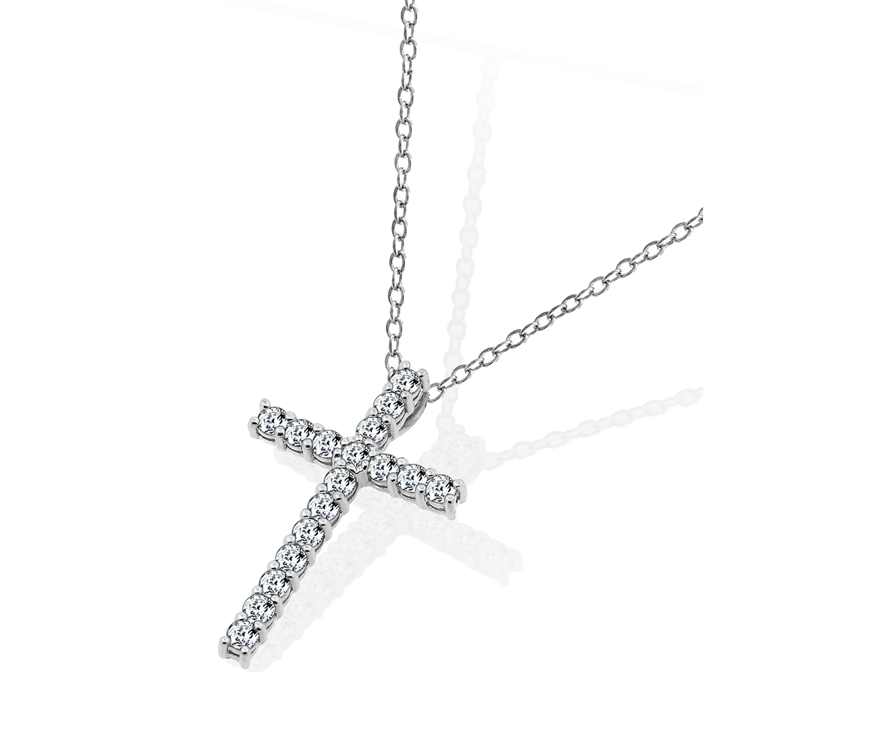 1 ct. t.w. Swarovski® Zirconia Cross Pendant Necklace in Platinum Plated Sterling Silver
