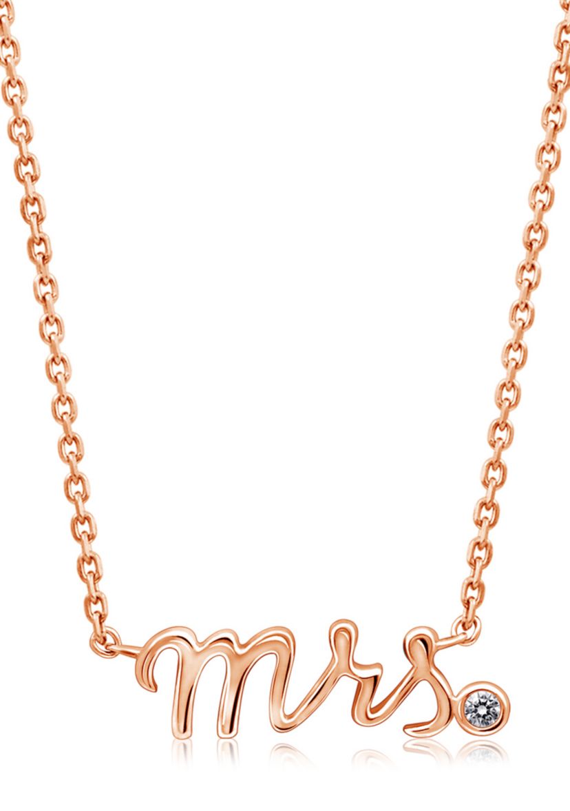 1/10 ct. t.w. Swarovski® Zirconia Mrs Pendant Necklace