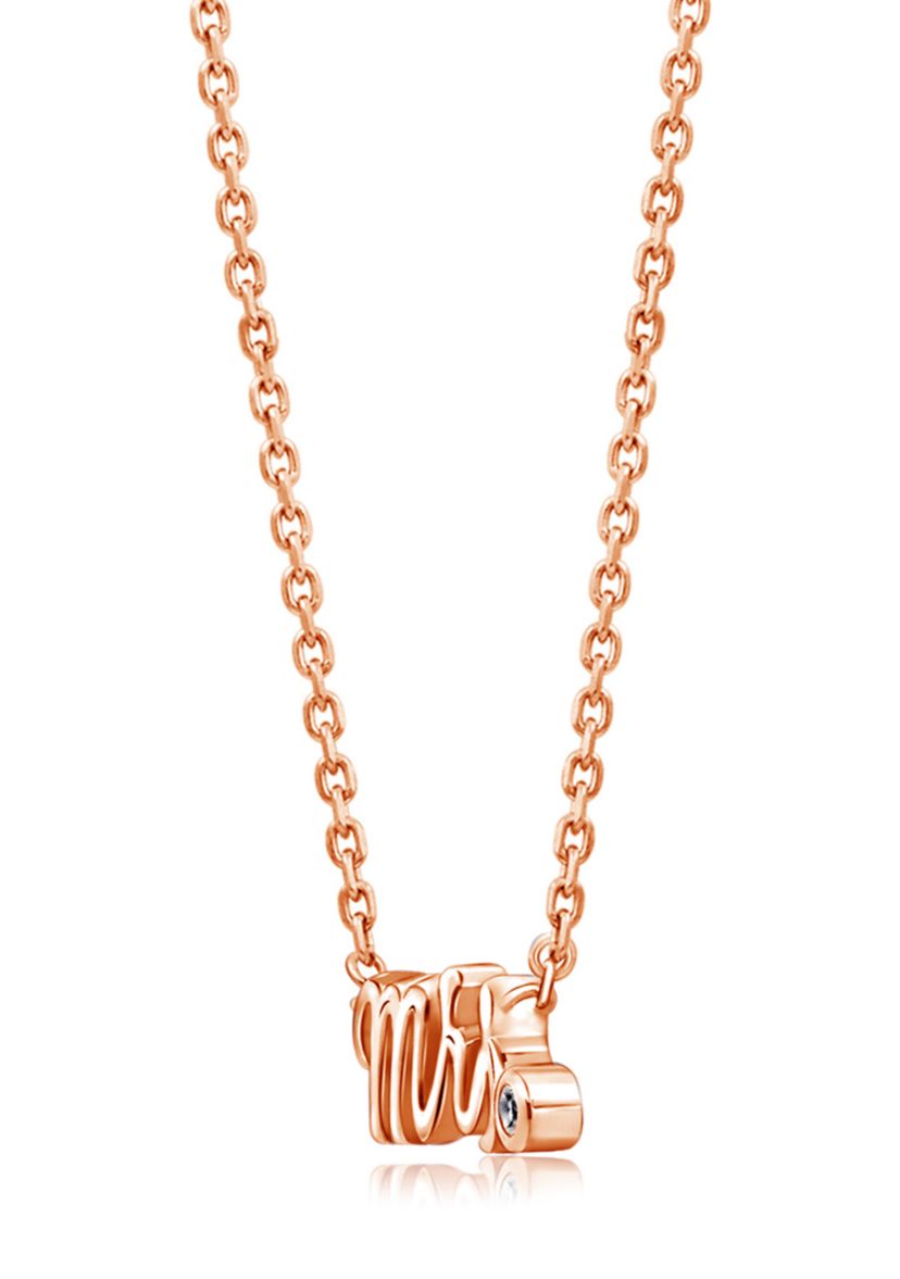 1/10 ct. t.w. Swarovski® Zirconia Mrs Pendant Necklace