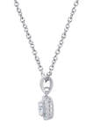 Platinum Plated Sterling Silver 4/5 ct. t.w. Round Cubic Zirconia Halo Pendant Necklace
