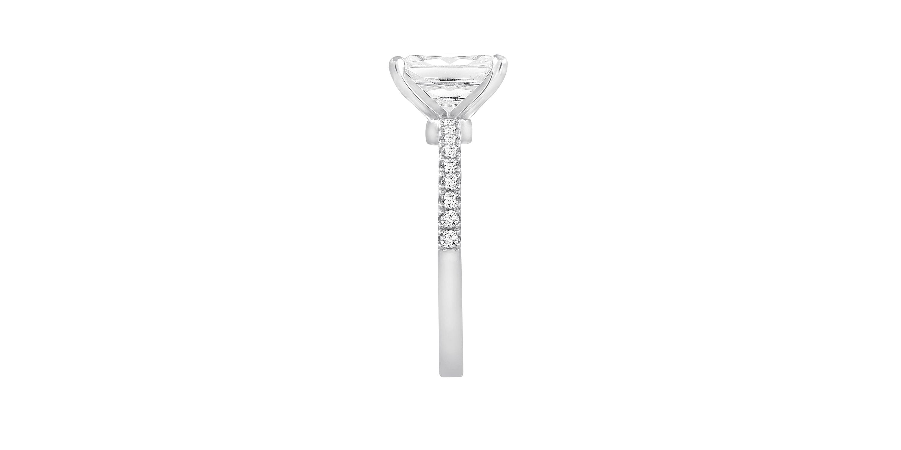 Lab Created Platinum Plated Silver 3 Carat Emerald Choice of Cut Bridal Ring (10)