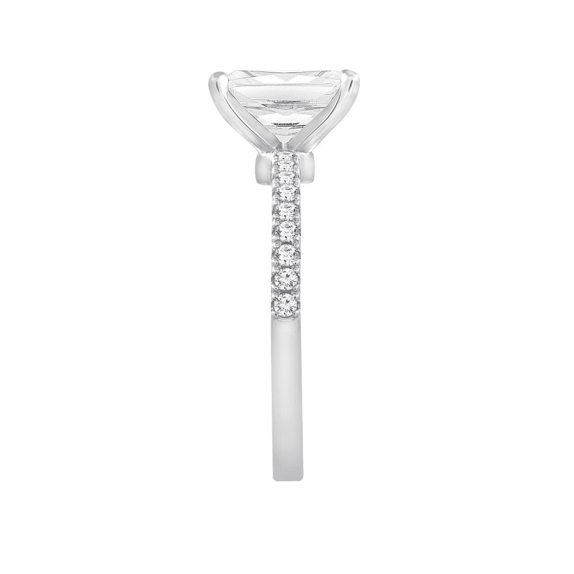 Lab Created Platinum Plated Silver 3 Carat Emerald Choice of Cut Bridal Ring (10)