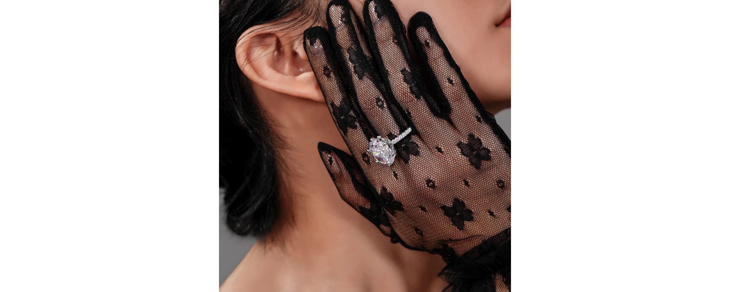 Lab Created Diamonbliss Platinum Plated Silver Celebrity "Kourtney" with Cubic Zirconia Cocktail Ring (9)