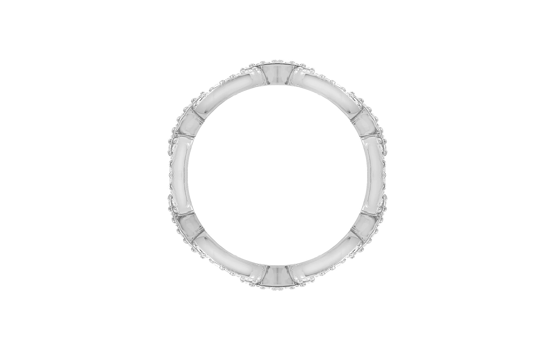 Lab Created DIAMONBLISS Platinum Plated Sterling Silver Cubic Zirconia Pave Link Ring, Size 9