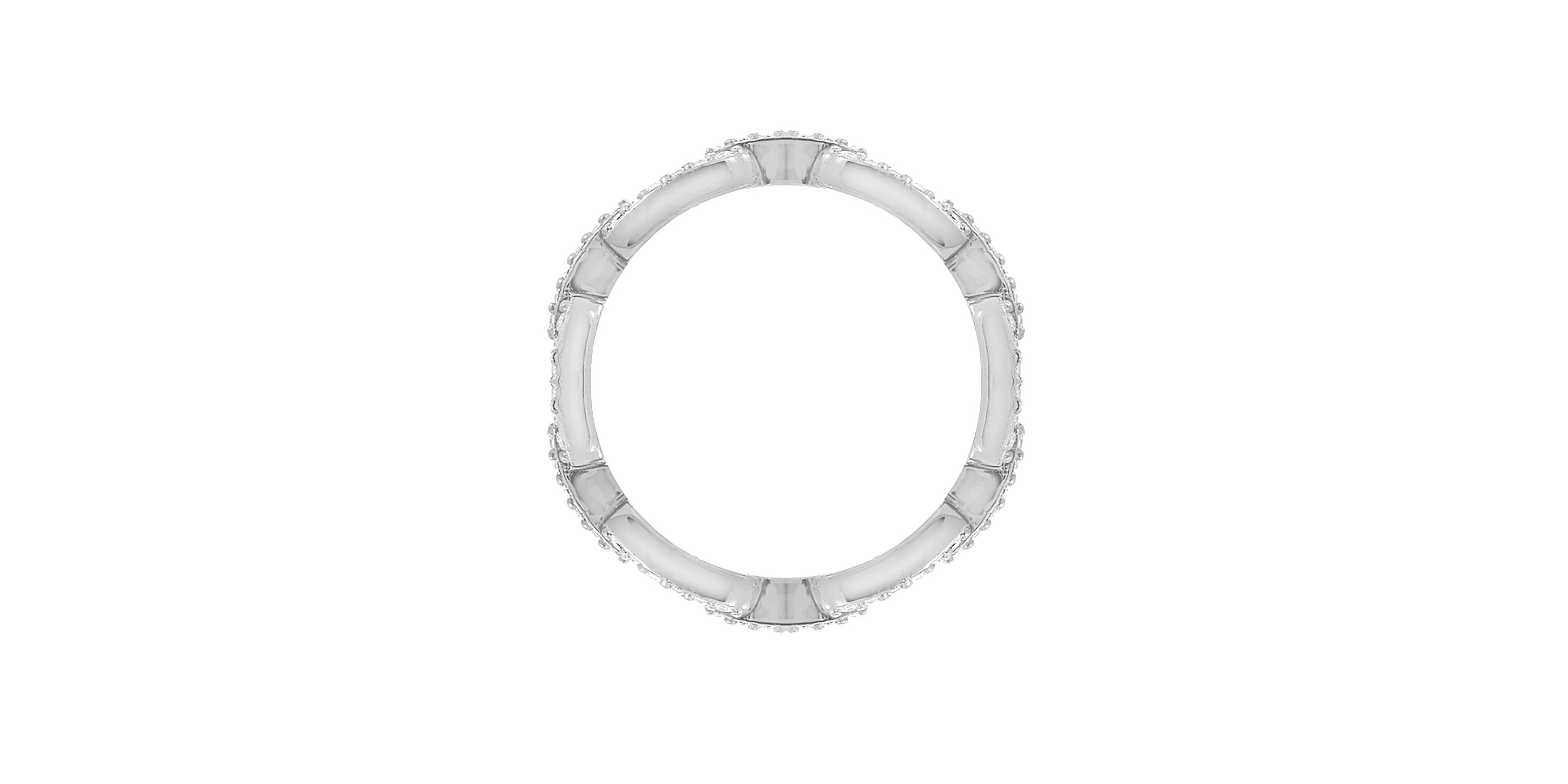 Lab Created DIAMONBLISS Platinum Plated Sterling Silver Cubic Zirconia Pave Link Ring, Size 9
