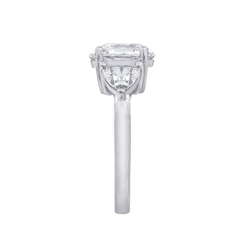 Lab Created Platinum plated Sterling Silver Cushion cut Cubic Zirconia Ring, Size 7