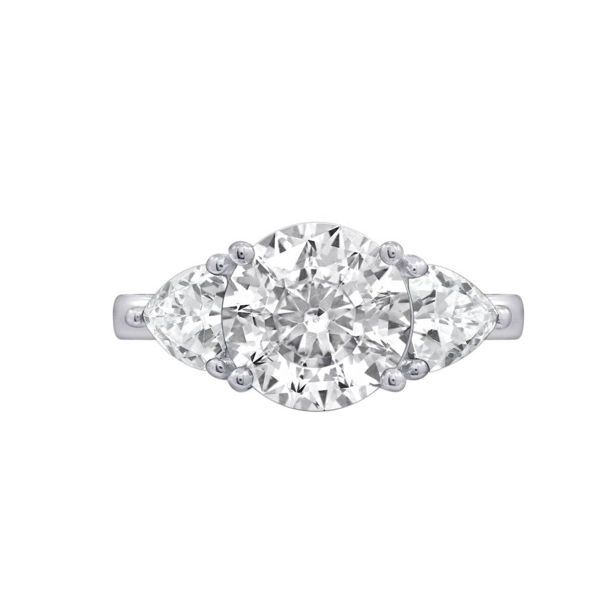 Lab Created Platinum plated Sterling Silver Cushion cut Cubic Zirconia Ring, Size 8