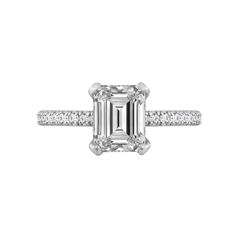 Lab Created Diamonbliss Platinum Plated Silver Classic Emerald Cut Cubic Zirconia Cocktail Ring (9)