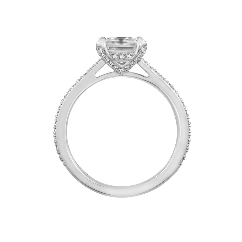 Lab Created Diamonbliss Platinum Plated Silver Classic Emerald Cut Cubic Zirconia Cocktail Ring (9)
