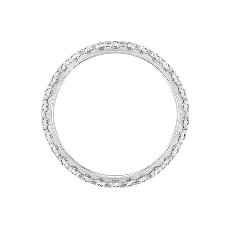 Lab Created Platinum Plated Silver Round Cut Cubic Zirconia Skinny Eternity Band Ring, Size 5