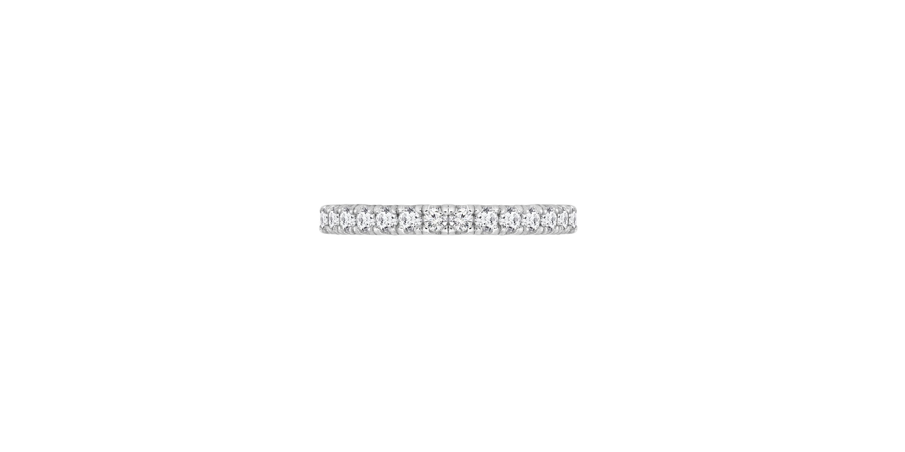 Lab Created Platinum Plated Silver Round Cut Cubic Zirconia Skinny Eternity Band Ring, Size 5