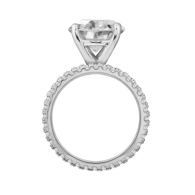 Lab Created DIAMONBLISS Platinum clad Sterling Silver 10ct Oval Cubic Zirconia Solitaire Engagement Ring Set, Size 10