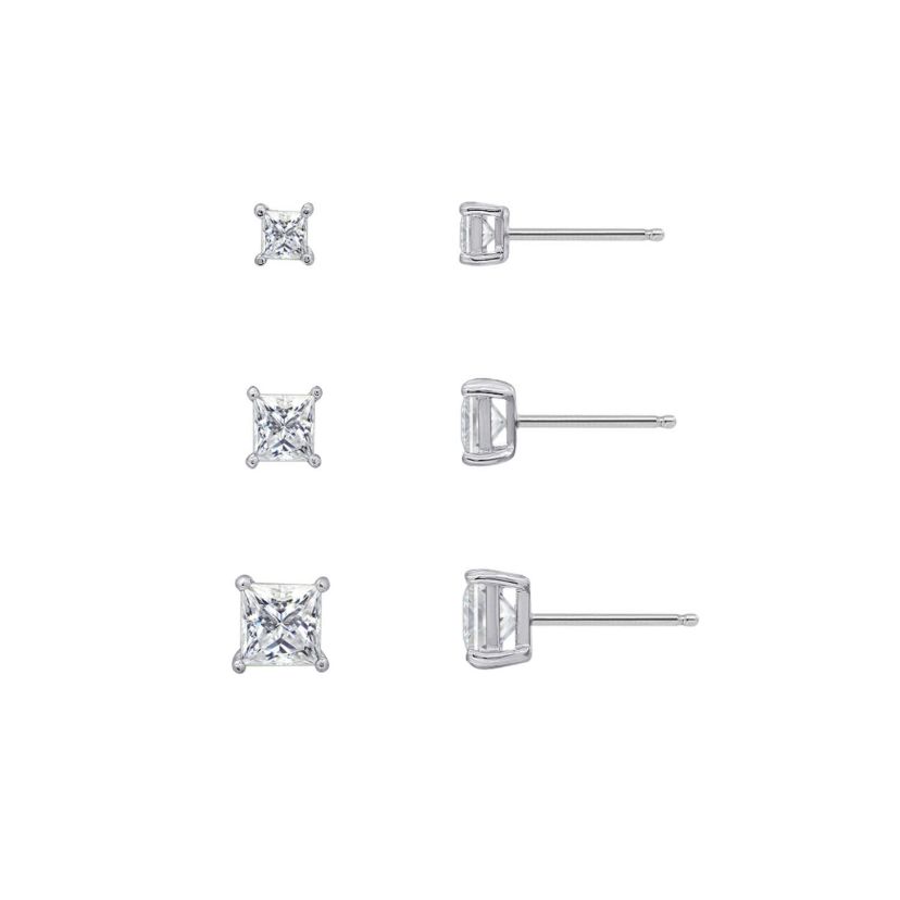 Sterling Silver Stud Earrings Set