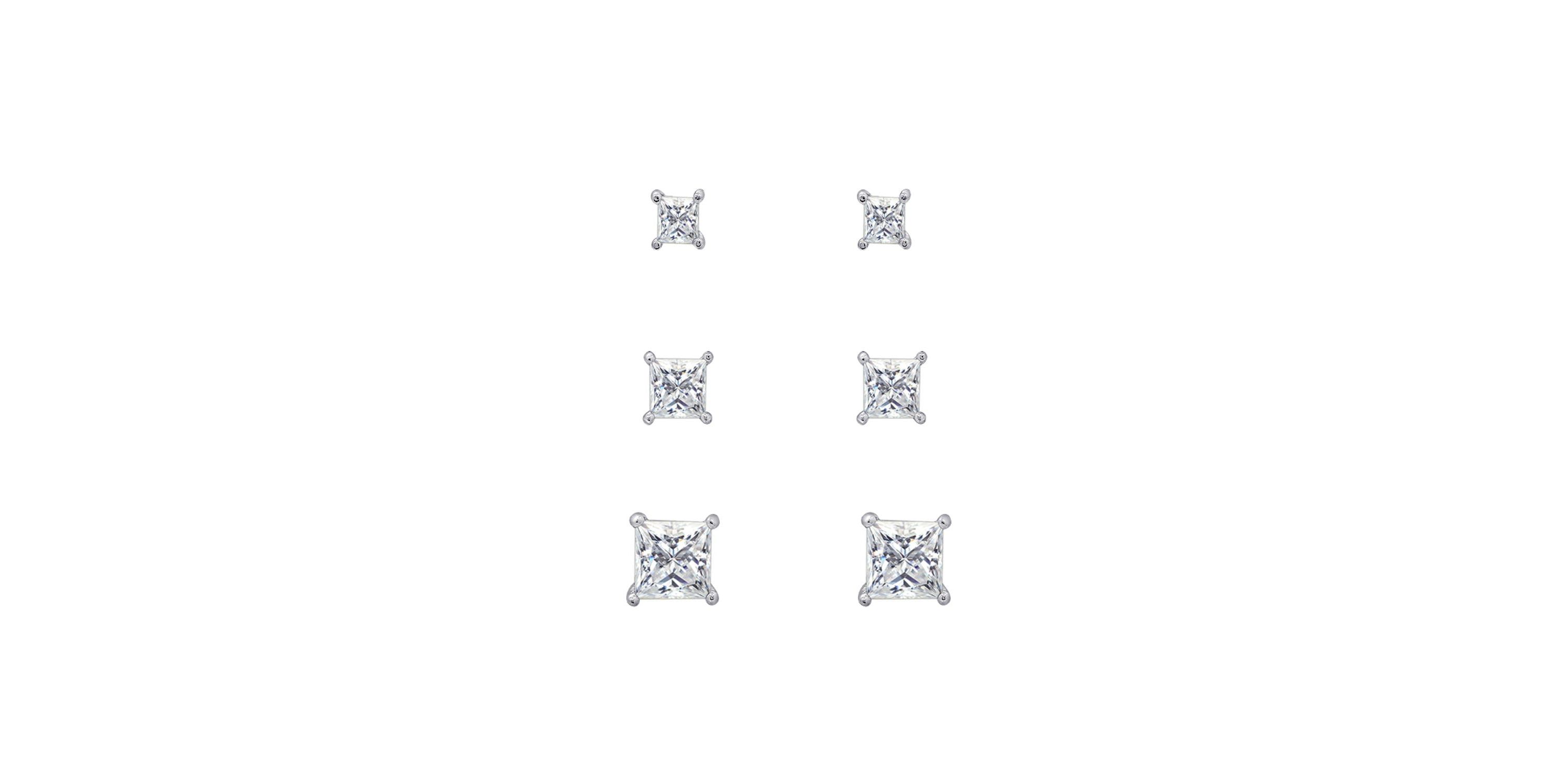 Sterling Silver Stud Earrings Set