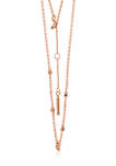 Rose Gold Plated Sterling Silver 1/3 ct. t.w. Cubic Zirconia Clover Station Necklace