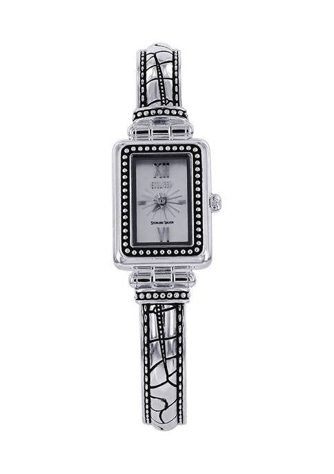 Sterling Croco Design Bangle Watch