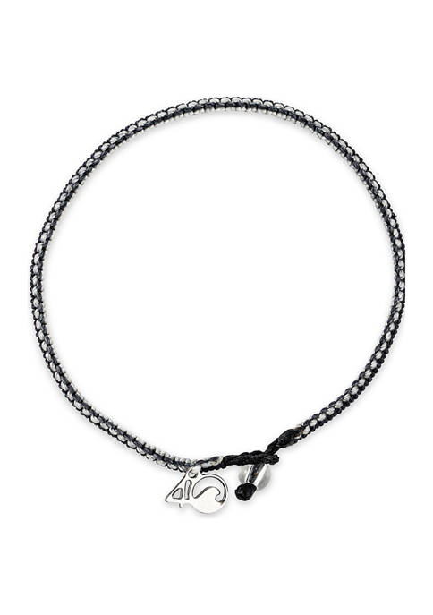 4Ocean Great White Shark Braided Bracelet- Black, Grey