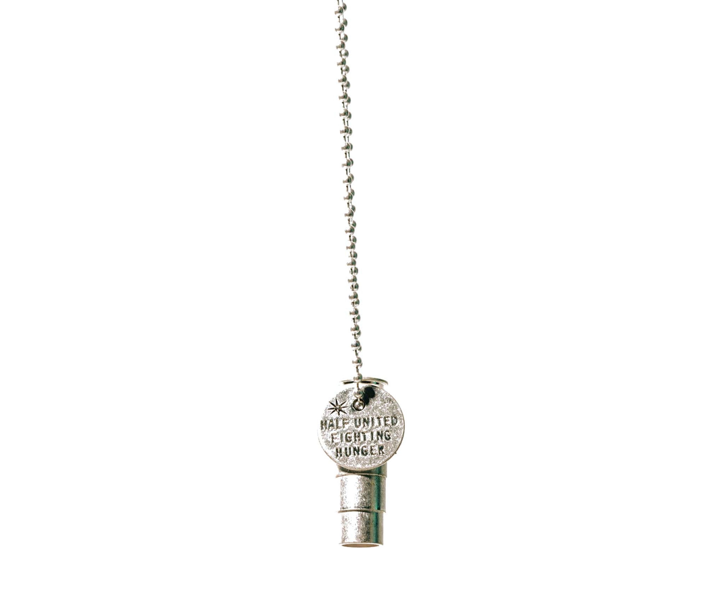 Lab Created Fighting Hunger Bullet Necklace in Silver