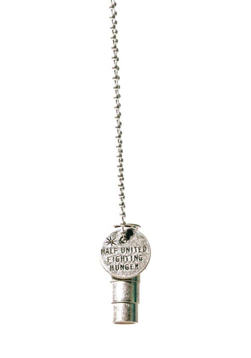 Lab Created Fighting Hunger Bullet Necklace in Silver