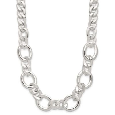 Luxury Giftware by Jere Sterling Silver Polished Flat Fancy Link Bracelet