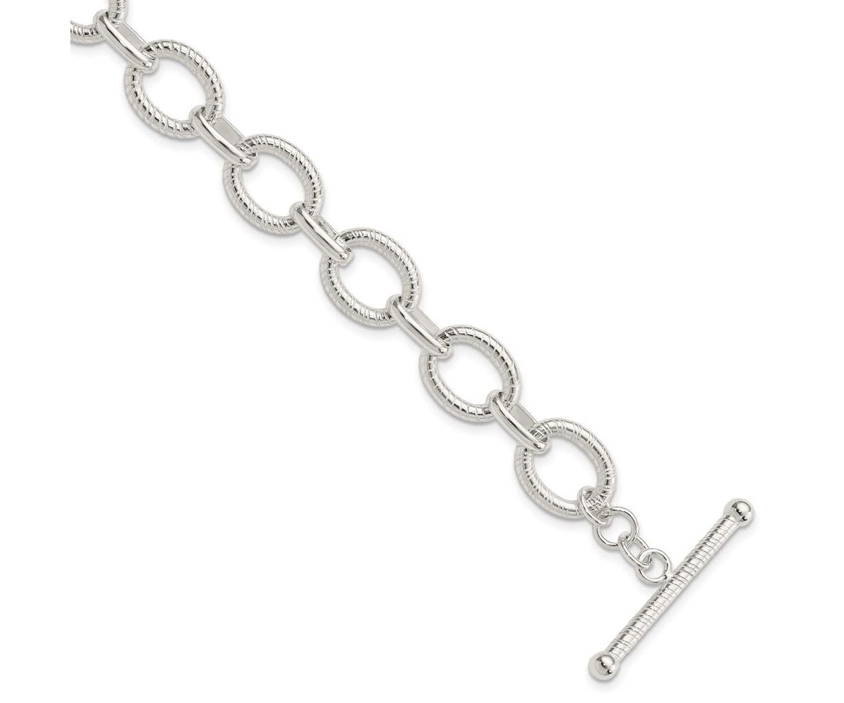 Sterling Silver Polished Fancy Link Necklace