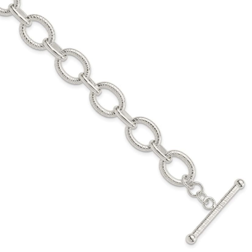 Sterling Silver Polished Fancy Link Necklace