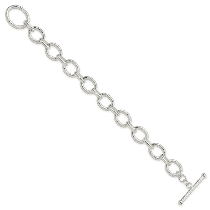 Sterling Silver Polished Fancy Link Necklace