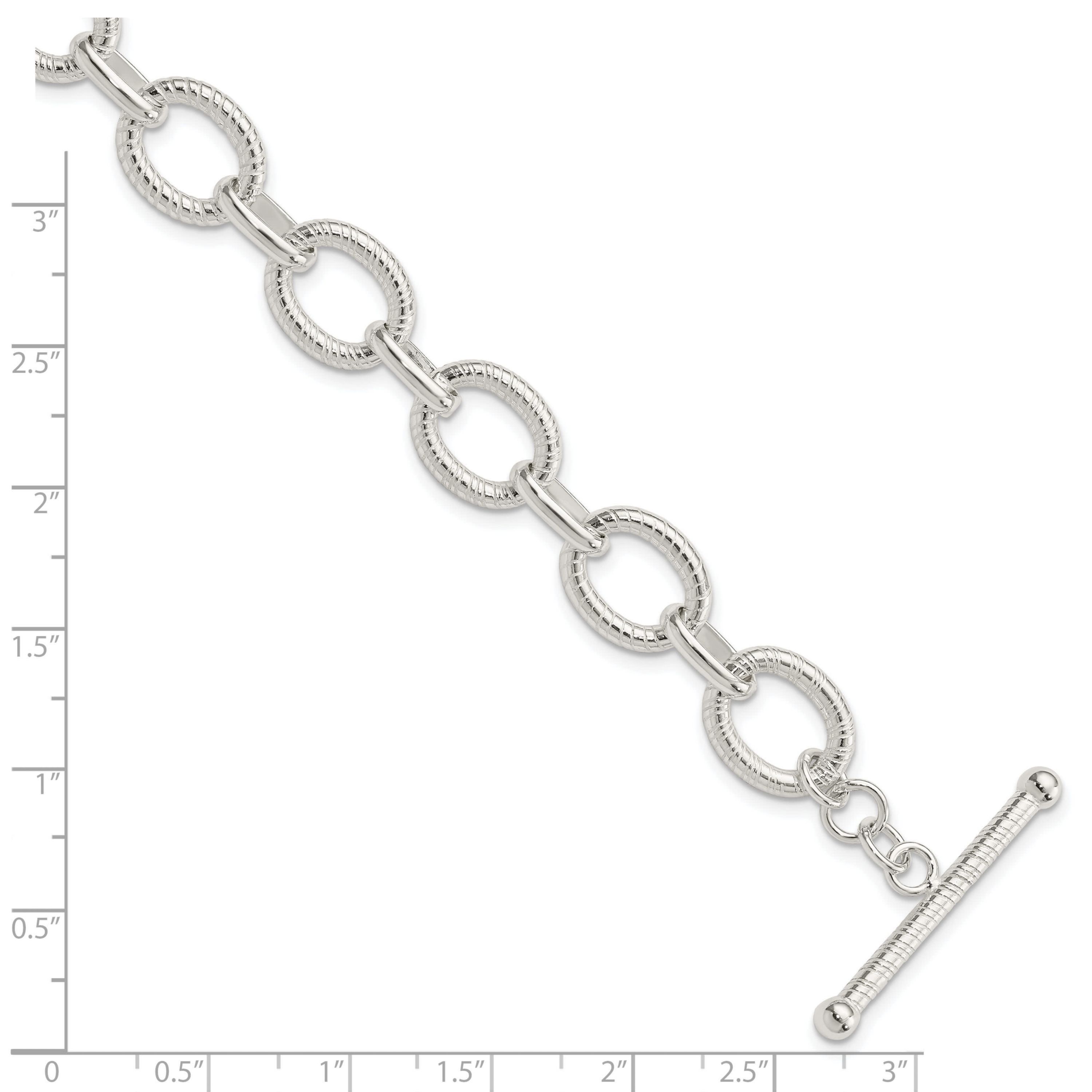 Sterling Silver Polished Fancy Link Necklace