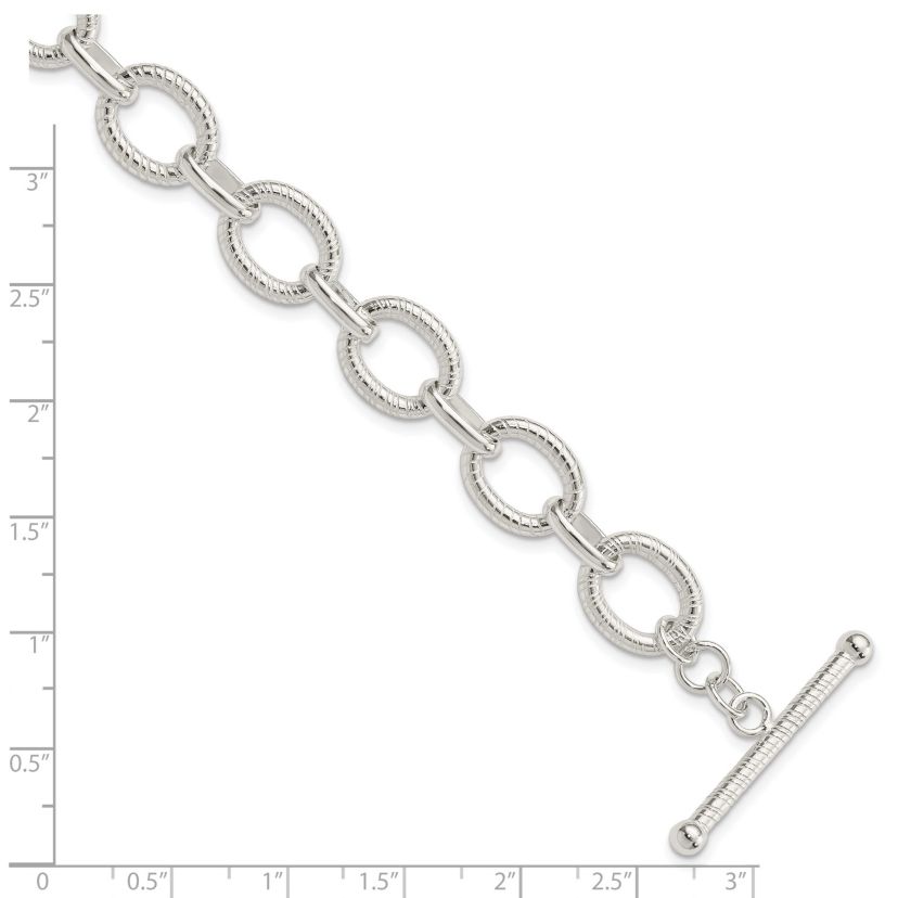 Sterling Silver Polished Fancy Link Necklace