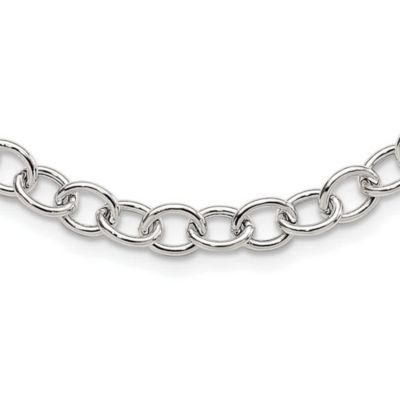 Luxury Giftware by Jere Sterling Silver Cable 6.75mm Necklace