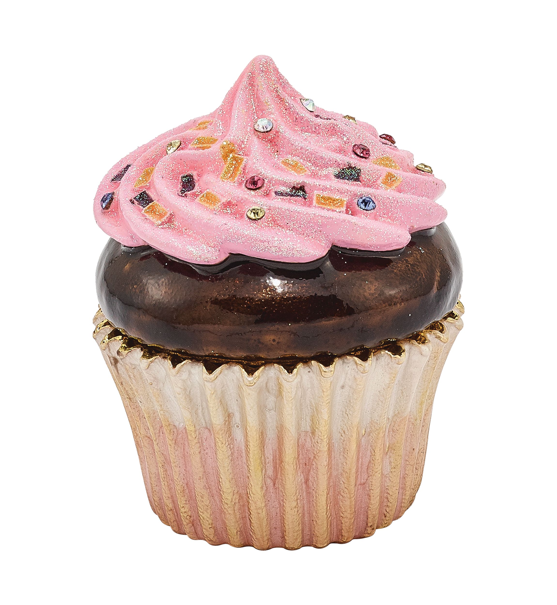 Bejeweled BERRIES N CRÈME Chocolate Cupcake Trinket Box